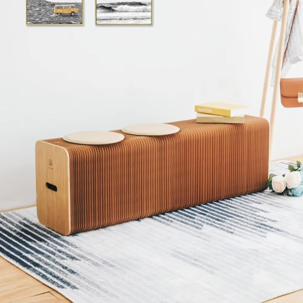 Modern Design Accordion Folding Paper Stool Sofa Chair Home Kraft Paper Bench