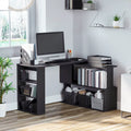 Black Wooden Bush Desk for Office Assembly Required Stable Desk Black