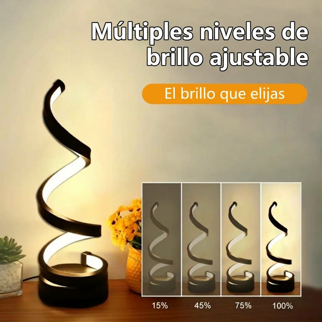 Lámpara de Mesa LED Moderna en Espiral LoraMia