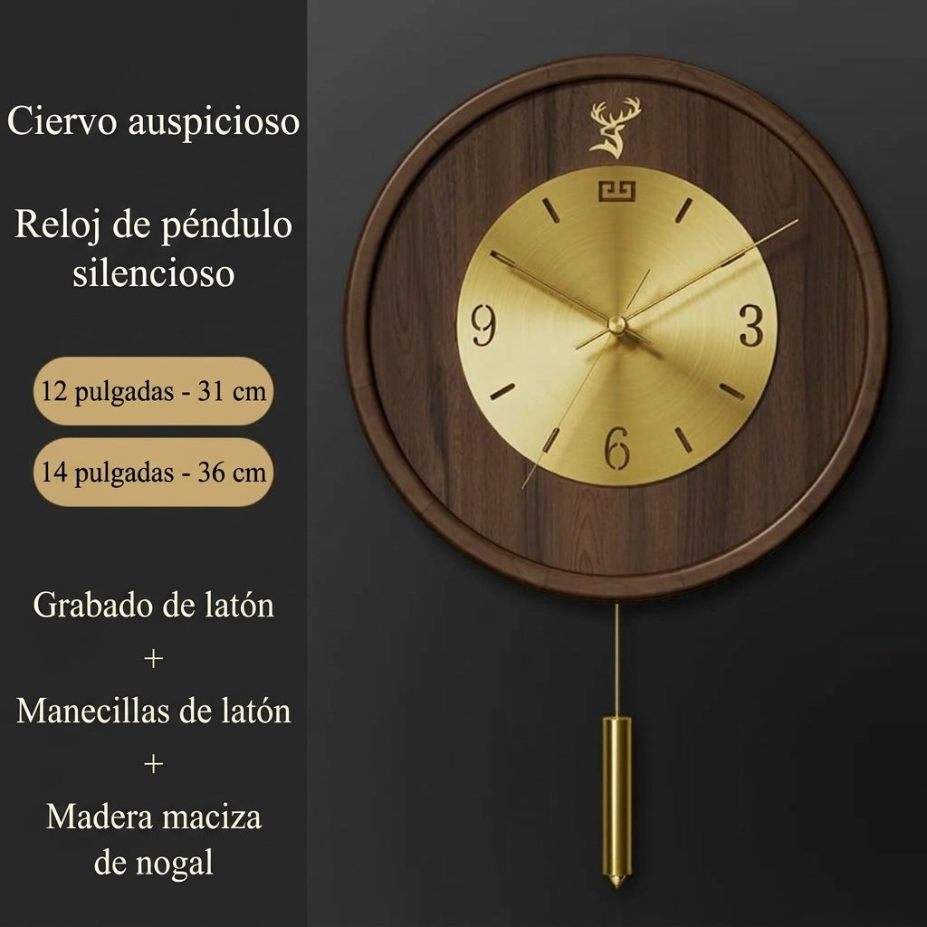 Reloj de Pared Minimalista en Madera y Cobre LoraMia