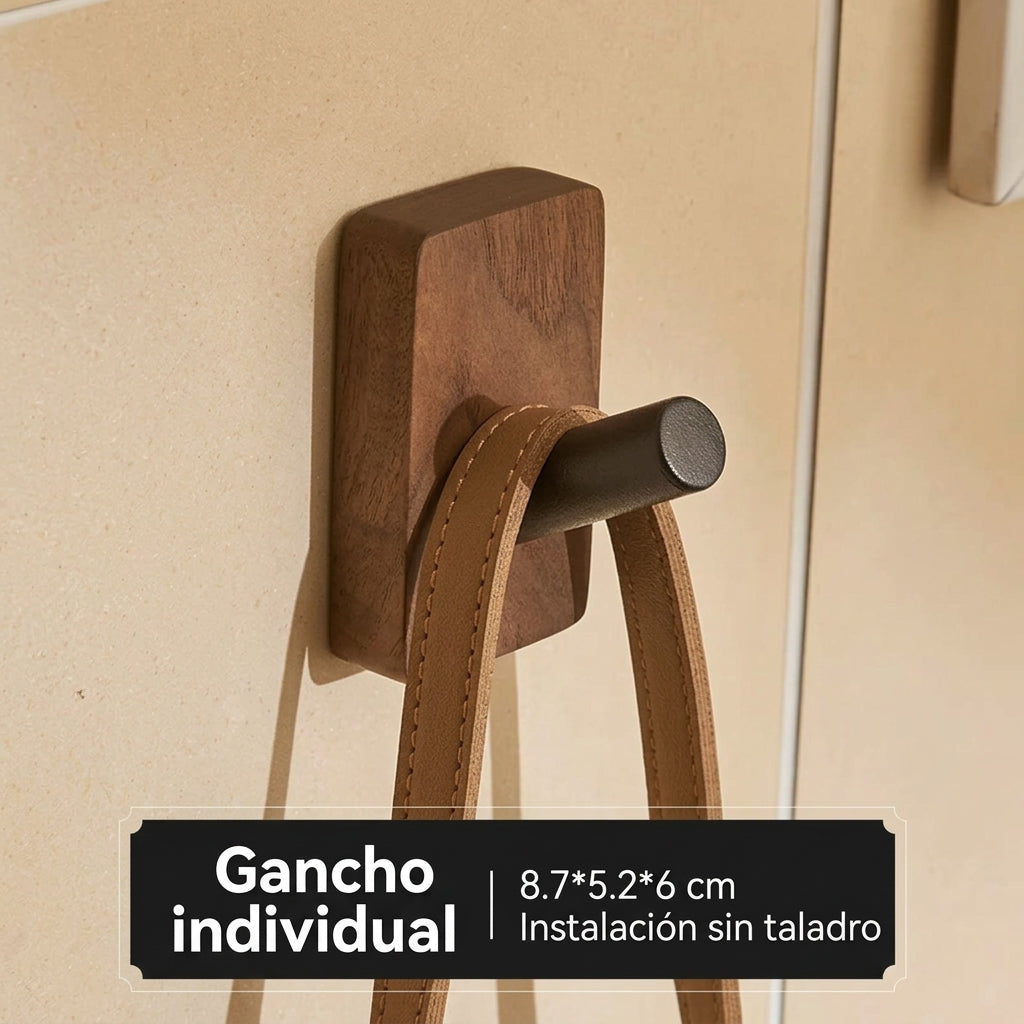 Colgador Autoadhesivo de Madera LoraMia
