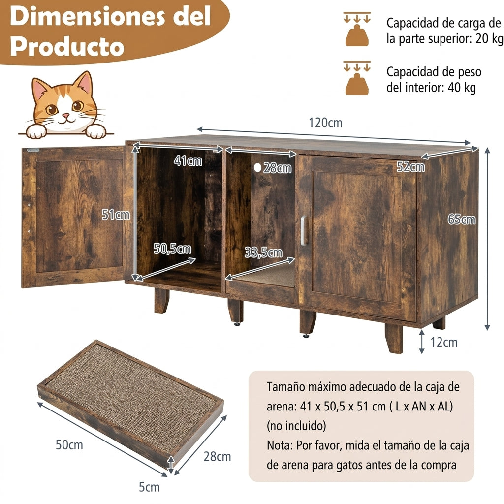 Cómoda con arenero para gatos LoraMia