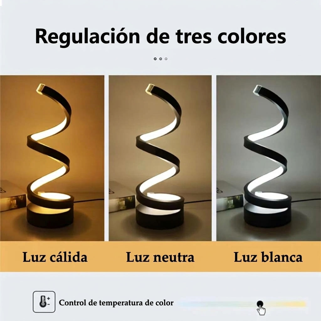 Lámpara de Mesa LED Moderna en Espiral LoraMia