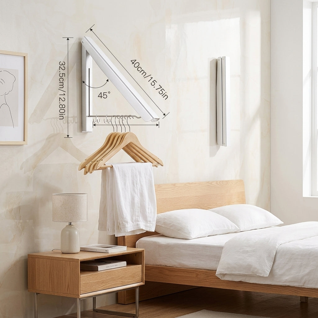 Perchero Colgante Extensible de Pared Ahorrador de Espacio LoraMia