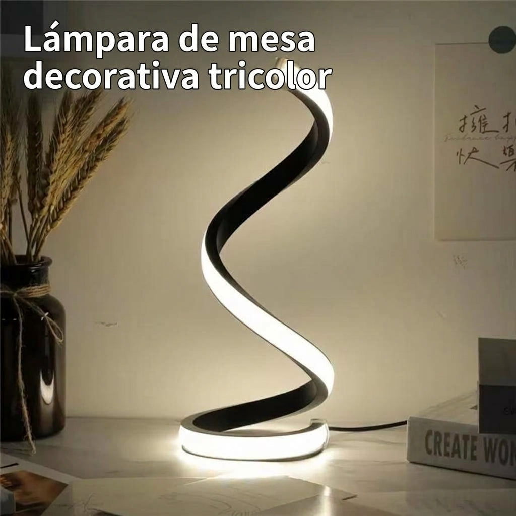 Lámpara de Mesa LED Moderna en Espiral LoraMia