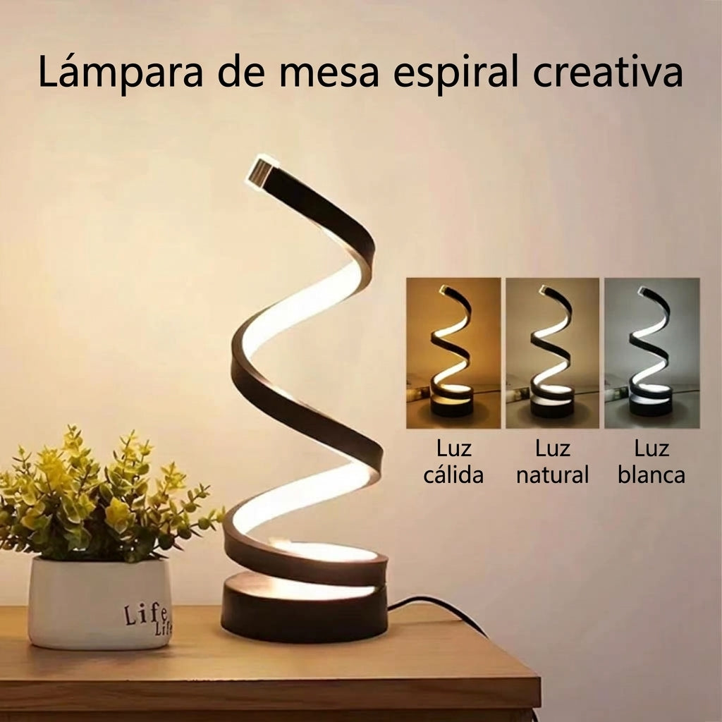 Lámpara de Mesa LED Moderna en Espiral LoraMia