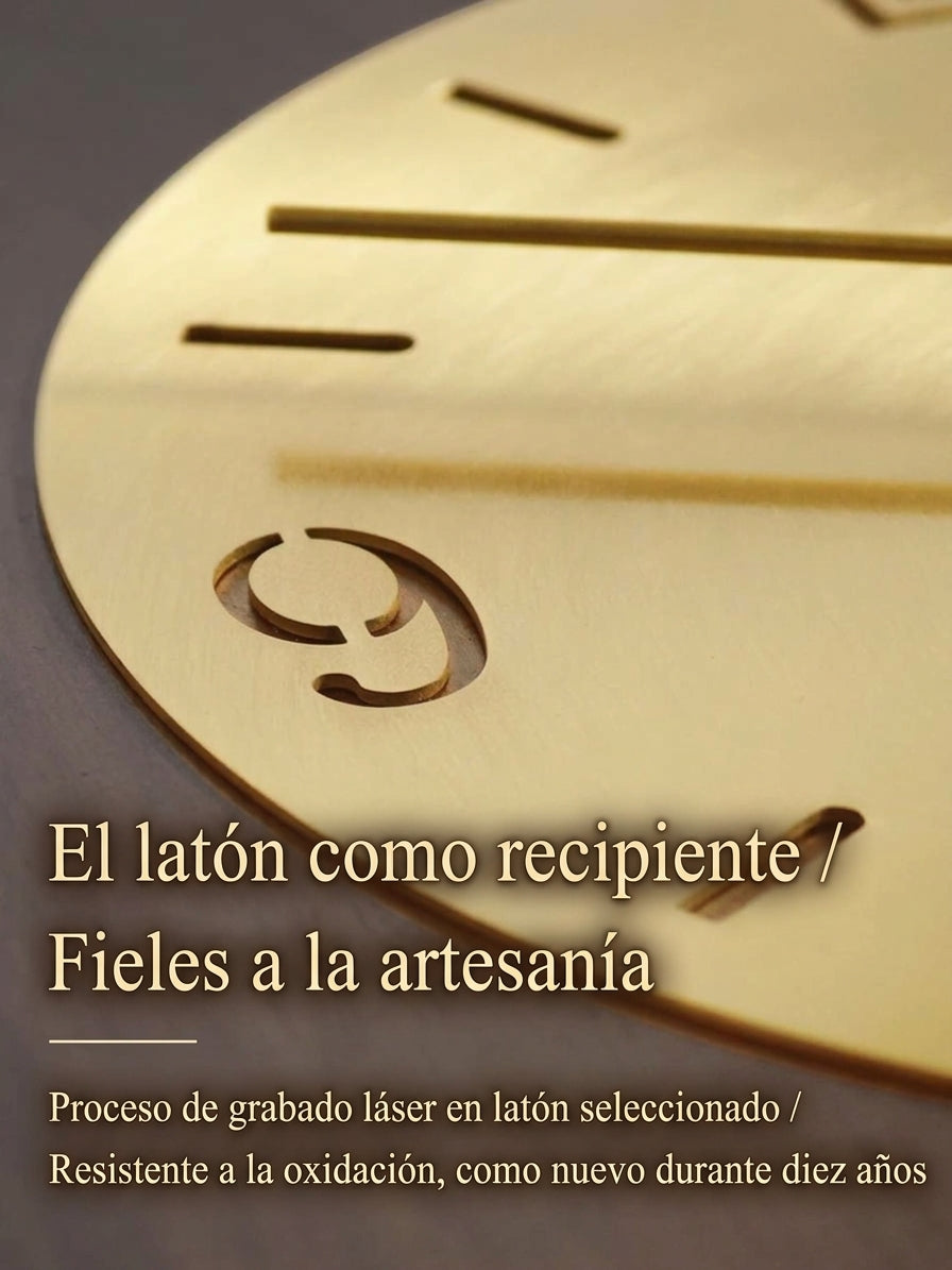 Reloj de Pared Minimalista en Madera y Cobre LoraMia