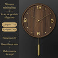 Reloj de Pared Minimalista en Madera y Cobre LoraMia