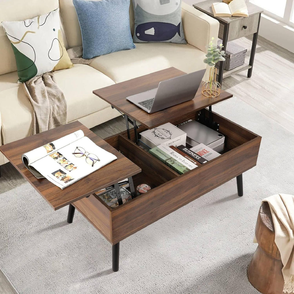 VOWNER Mesa De Centro Elevable Extensible (Nogal)
