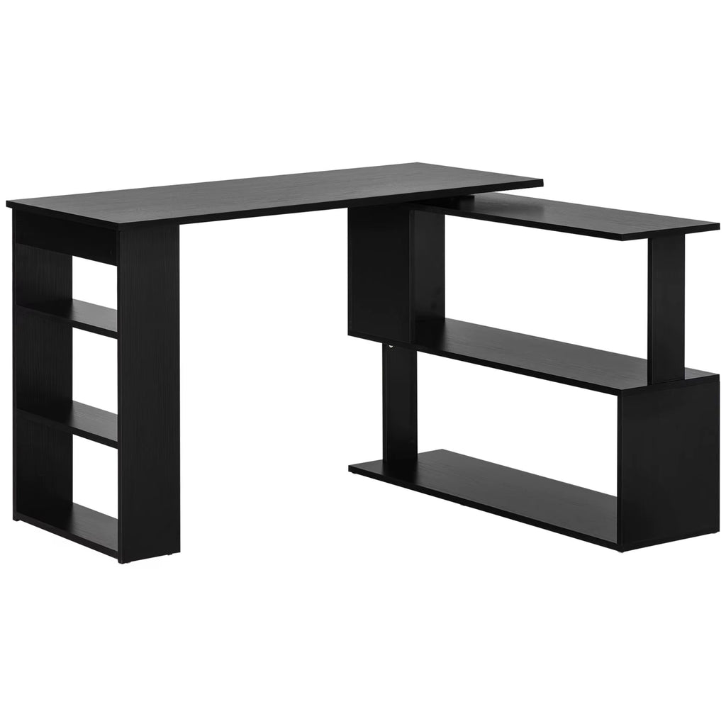 Black Wooden Bush Desk for Office Assembly Required Stable Desk Black